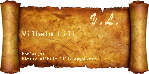 Vilhelm Lili névjegykártya